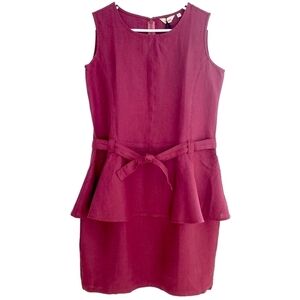 New Laven Linen Peplum Dress